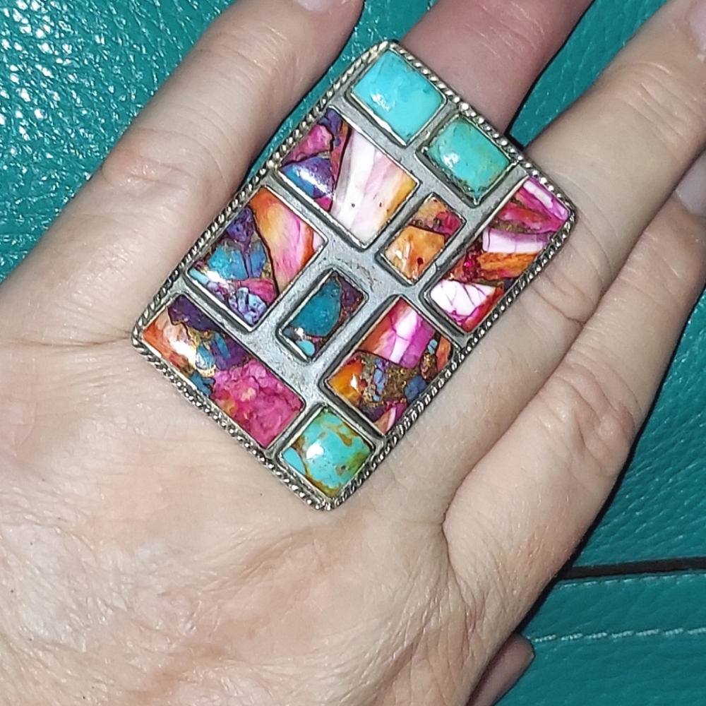 Extra Large Rectangle Multistone Dalia & Turquios… - image 4